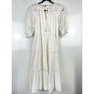 En Saison Tiered Lace Midi Prairie Dress Women's Size XS Cottage Core Festival